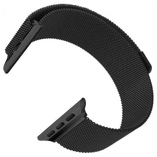 Металлический магнитный ремешок Миланская петля 38/40/41mm черный