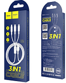 Кабель USB <--> Lightning/Type-C/microUSB  1.0м HOCO X25 Soarer белый