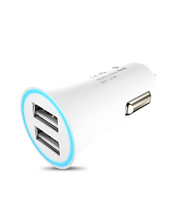 Авто ЗУ 2USB 3.1A HOCO Z3 белый с дисплеем