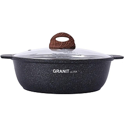 Кастрюля-жаровня 3л KUKMARA жгг31а, линия "Granit ultra" (blue)