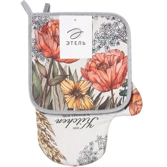 Набор кухонных прихваток Этель "Маковые поля" 100% хл 9892090