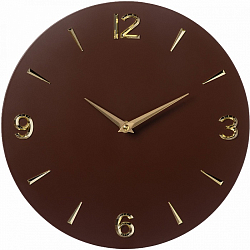 Часы настенные РУБИН "Классика", из МДФ, открытая стрелка, d=30 см, коричневый (3039-002)