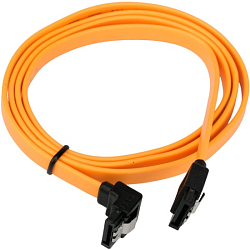 Кабель интерфейсный SATA Cablexpert CC-SATAM-DATA90-YL-50CM, Sata3 7pin/7pin, мет.защелка, угловой разъем, 50см, желтый, пакет