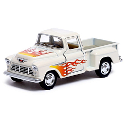 Машина металлическая 1955 Chevy Stepside Pick-up, 1:32, открываются двери, инерция, цвет белый