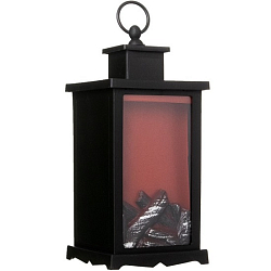 Ночник "Камин" LED чёрный 13х13х30 см