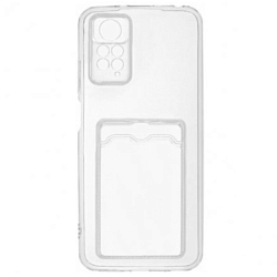 Задняя накладка ZIBELINO Silicone Card Holder для Xiaomi Poco M4 Pro 4G (прозрачный) защита камеры