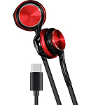 Наушники WALKER H735, красные, Type-C