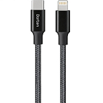 Кабель Lightning <--> Type-C  1.2м DORTEN Metallic Series черный, 30W (DN400302)