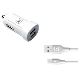 Авто ЗУ 2USB 3.4А EXPLOYD EX-Z-583 Classic microUSB, белый