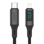 Кабель Lightning <--> Type-C  1.2м PERO DC14 ULTIMATE, Black, 27W