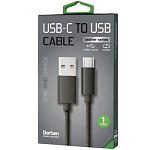 Кабель USB <--> Type-C  1.0м DORTEN DN303800 Leather Series  Черный