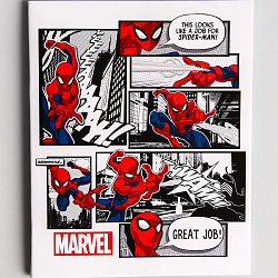 Тетрадь 48 листов в клетку, картонная обложка, Человек-паук 5798437