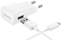 Сетевое ЗУ SAMSUNG Travel Adapter с проводом microUSB 1,5 м 15W, белый (EP-TA20EWEUGRU)