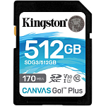 SD 512Gb Kingston Class 10 UHS-I U3 V30 Canvas Go Plus (170/90 Mb/s)