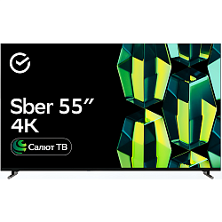 Телевизор Sber SDX-55U4139, 50", чёрный