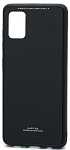 Силиконовый чехол NONAME для Samsung Galaxy A51 черный со стеклянной вставкой
