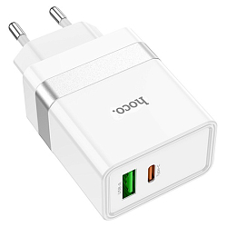 Сетевое ЗУ 2USB/1Type-C 3A HOCO N21 Pro, Tourer, белый, 30Вт