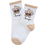 Мишка-Ангел носки детские (комплект 1 пара) (20-22, белый/бежевый)
