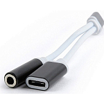 Переходник Jack 3.5 <--> Type-C/Type-C Cablexpert CCA-UC3.5F-02 черный, пакет