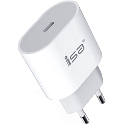 Сетевое ЗУ 1Type-C ISA HS15 20W, PD, белый, с кабелем Lightning-Type-C