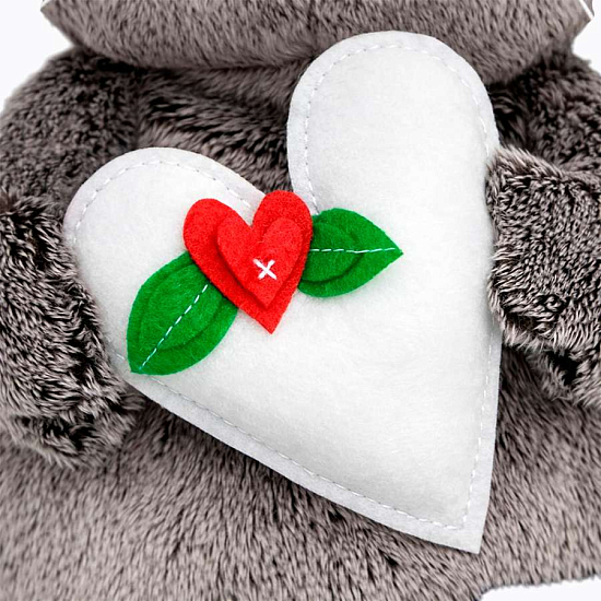 Мягкая игрушка Кот Басик с весенним сердцем 22 см (Ks22-306)