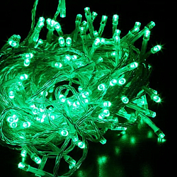 Гирлянда "Бахрома", 5 х 0.5 м, свечение зеленое, 8 режимов, ECOLA