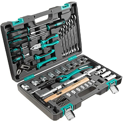 Набор инструментов, 1/4", Cr-V, S2, усиленный кейс, 47 предметов// Stels