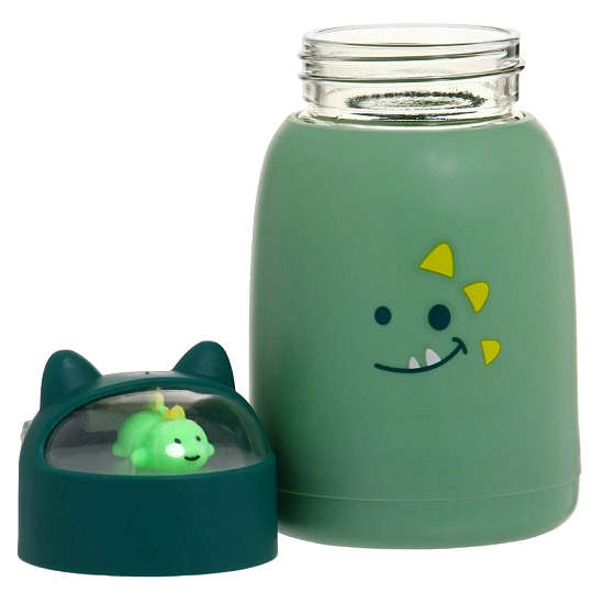 Бутылка для воды "Динозавр", 350 мл, стеклянная 7911996