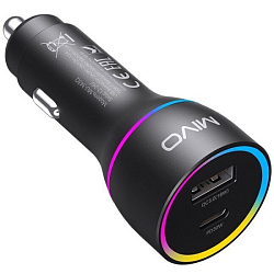Авто ЗУ 1USB/1Type-C 3A MIVO MU-343Q, черный, 48W