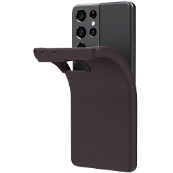 Силиконовый чехол ONZO для Samsung Galaxy S21 Ultra матовый, коричневый