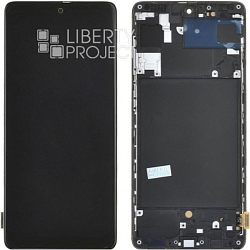 Дисплей для Samsung A715F Galaxy A71 в рамке + тачскрин (черный) 100%
