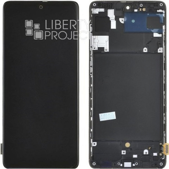 Дисплей для Samsung A715F Galaxy A71 в рамке + тачскрин (черный) 100%