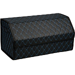 Органайзер автомобильный FOR CARS 3D 70*30*30 см черный/синяя нить/черный кант, экокожа, 2-й ромб