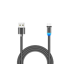 Кабель USB <--> microUSB  1.0м JETACCESS JA-DC26 серый, магнитный