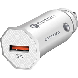 Авто ЗУ 1USB 3A EXPLOYD EX-Z-1344 Shaft белый