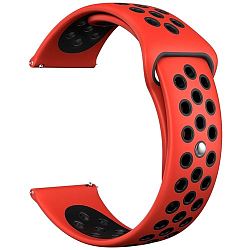 Универсальный силиконовый ремешок LYAMBDA Alioth 22 мм для Samsung, Huawei, Xiaomi, Honor, красный/черный