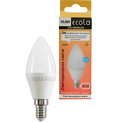 Лампа светодиодная ECOLA candle Premium 10W/4000K/E14 (10/100)