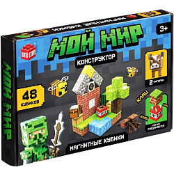 Конструктор UNICON «Магнитные кубики. Мой мир», 2 фигурки, 48 д 10576106