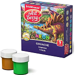 Гуашь 9 цветов х 20 мл, ErichKrause, неоновая, люминесцентный эффект 1978741