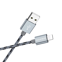 Кабель USB <--> Lightning  1.0м BOROFONE BX24 Ring серый