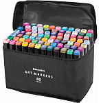 Маркеры для скетчинга двусторонние, НАБОР 80 шт, BRAUBERG, 152233