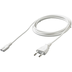 Кабель питания 1.8м Cablexpert PC-184W-VDE-1.8М CEE 7/16-C7, 2x0.75мм2, 2.5А, VDE, белый, пакет