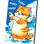 Картина по номерам для детей на холсте с подрамником «Счастливый котик», 20 х 30 см 10667305