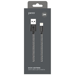 Кабель USB <--> Lightning  2.0м PERO DC-04 Silver/black