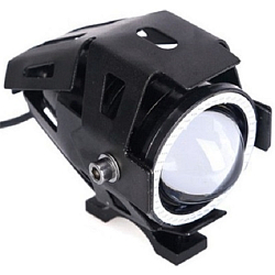 Фара линзовая 12-80V (Ангельские глазки, белый)