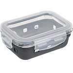 Контейнер MALLONY Massimo 370 мл из жаропр стекла с крышкой с защёлками в силикон. подст. арт.108338
