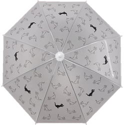 Зонт - трость полуавтоматический, «Funny kitten», 8 спиц, R = 47 см, цвет МИКС