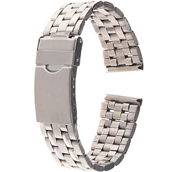 Металлический ремешок для часов "Соломон", 20 мм, l-18 см, хром 1268529