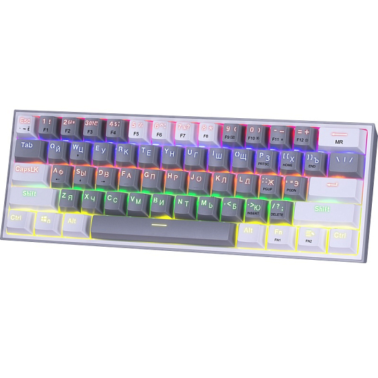 Клавиатура REDRAGON Fizz Радужн, серо-белая