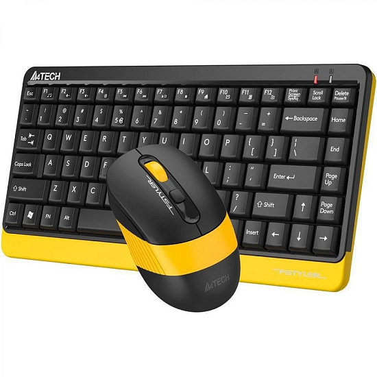 Клавиатура+мышь БП A4TECH Fstyler FG1110 черный/желтая